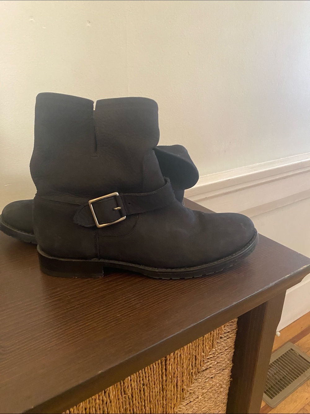 Frye Veronica Nubuck Buckle Ankle Boots